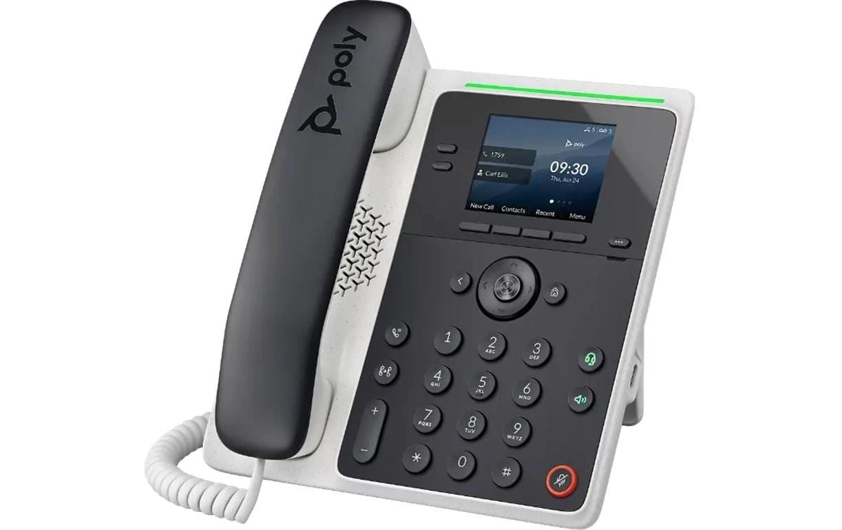 Tischtelefon Poly Edge E100 Schwarz/WeissVielseitiges Telefon in elegantem Design