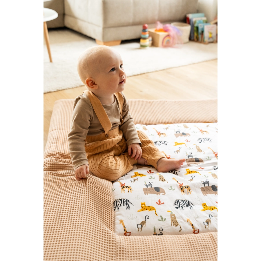 Ullenboom Krabbeldecke Waffelpique Motiv Sand Savanne 120x120 cm