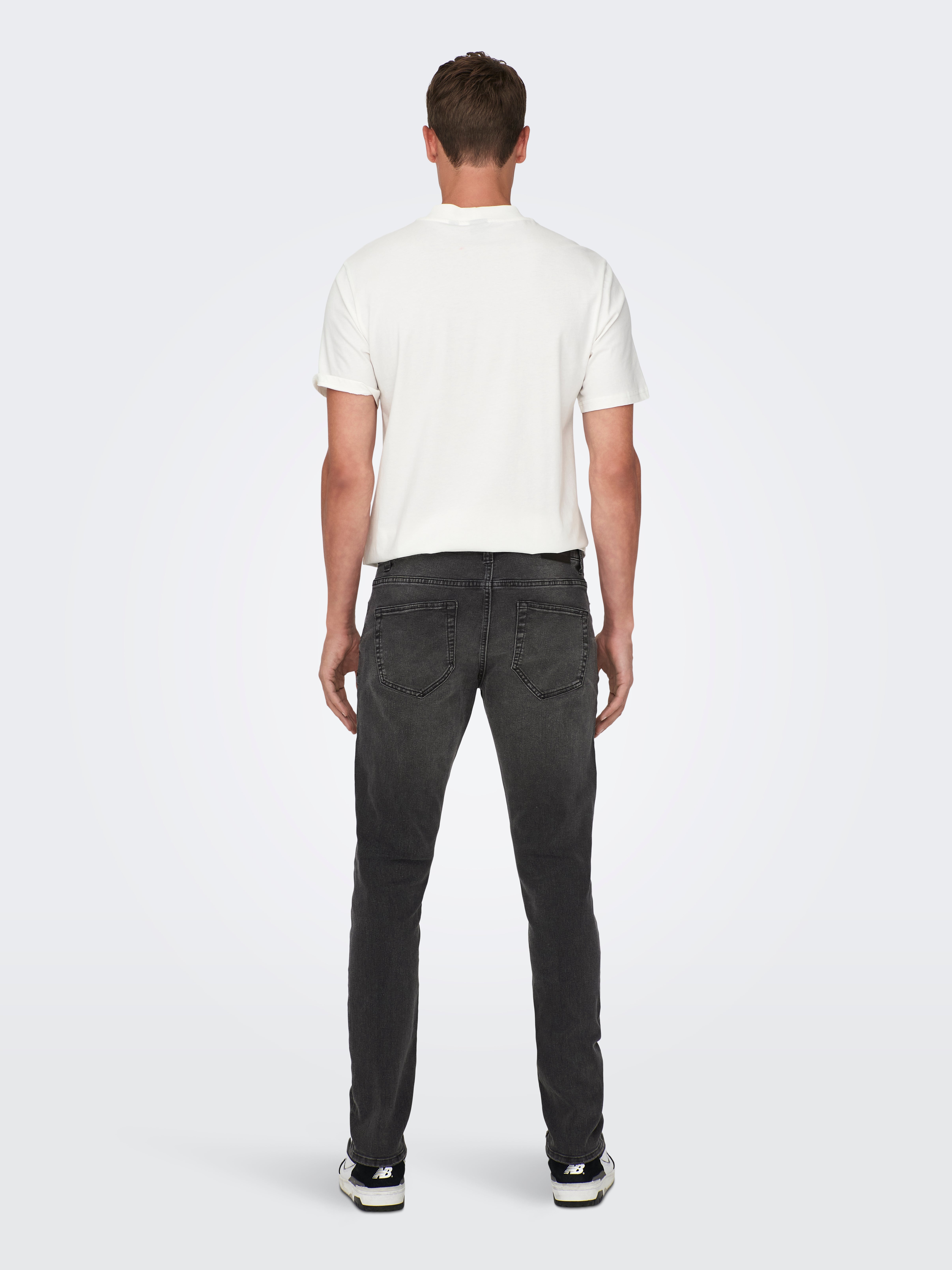 ONSLOOM Mittlere Taille Slim Fit Jeans Dark Grey Denim