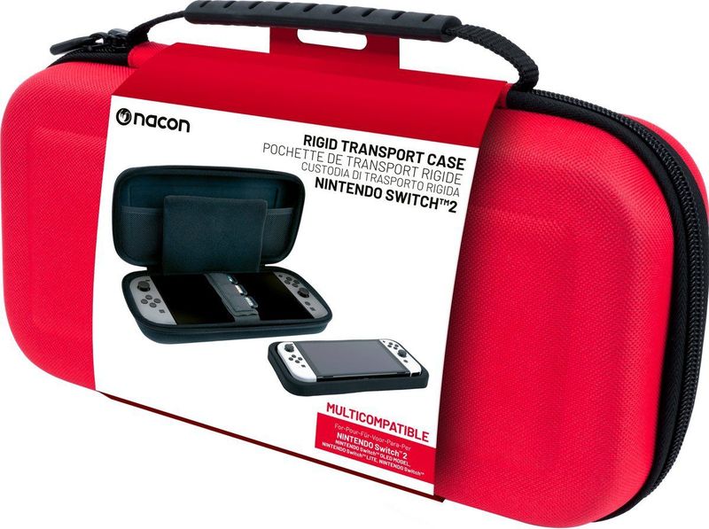 Nacon - Switch 2 - Rigid Transport Case - Rood - Stevige Beschermhoes