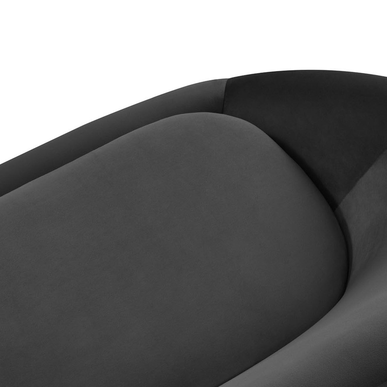 Mazzini Sofas Canapé velours petale 3 places gris foncé - 222x90x92 cm