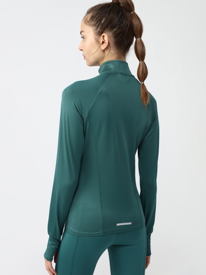 Camiseta esportiva com gola alta - Verde