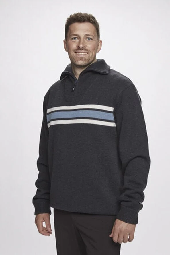 H2O Icon Stripe Wind Knit striktrøje Sort