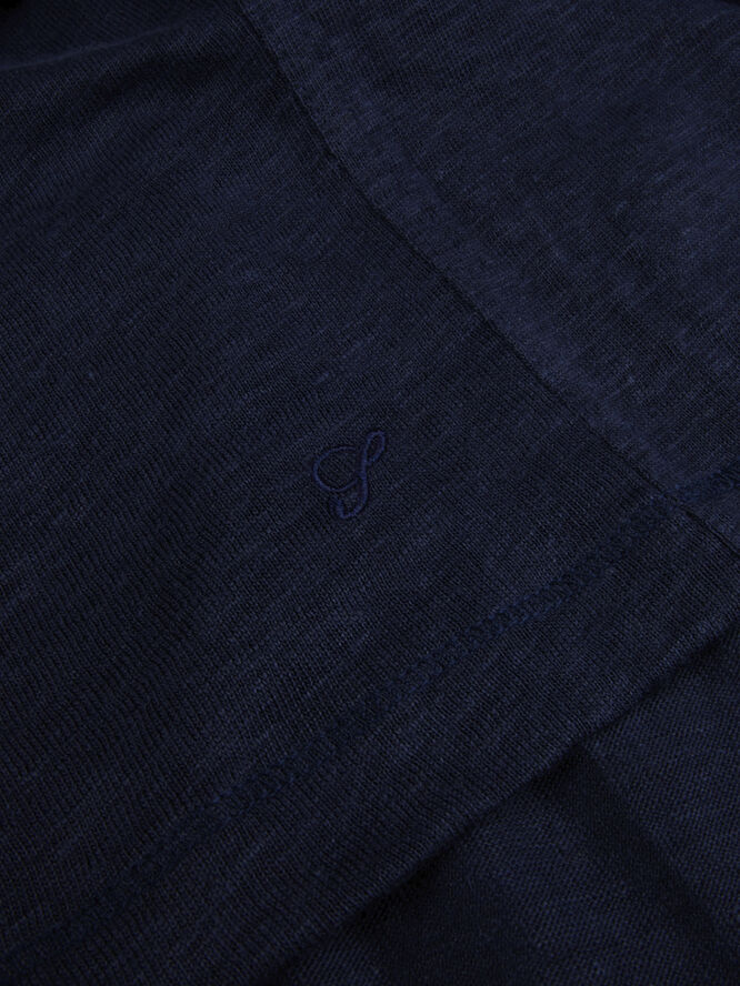 Stenströms Linen Polo shirt Navy