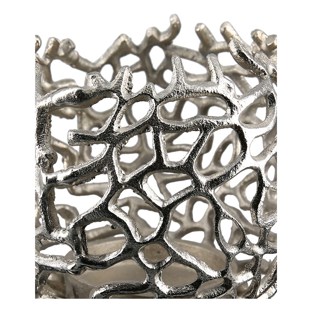 GILDE waxinelichthouder, 14 cm hoog, zilverkleurig aluminium