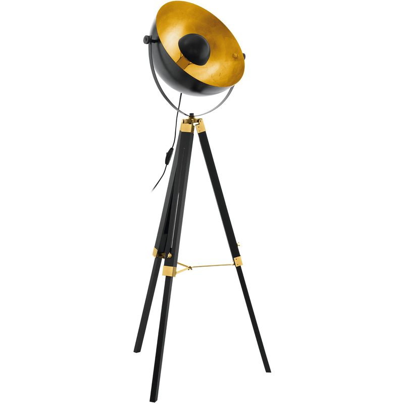 EGLO Stehleuchte Covaleda, schwarz/messing/gold