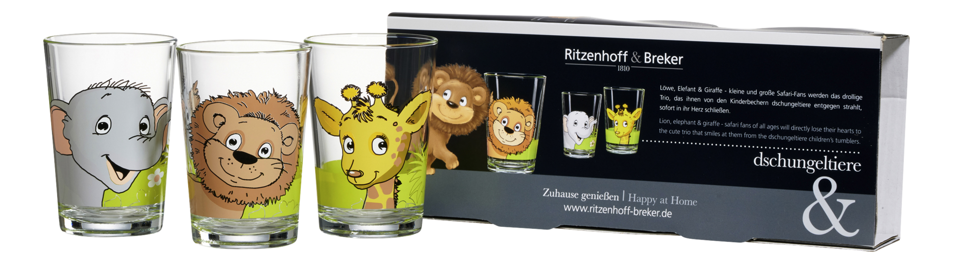 Ritzenhoff & Breker Kindertrinkglas-Set AFRIKATIERE 3-teilig