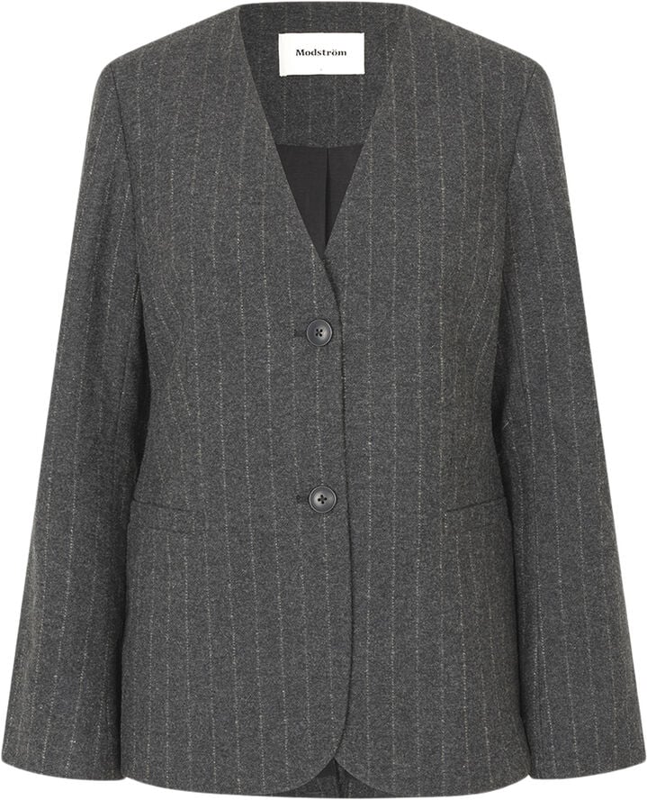 Modström KristolMD Wool blazer Dark grey pinstripe