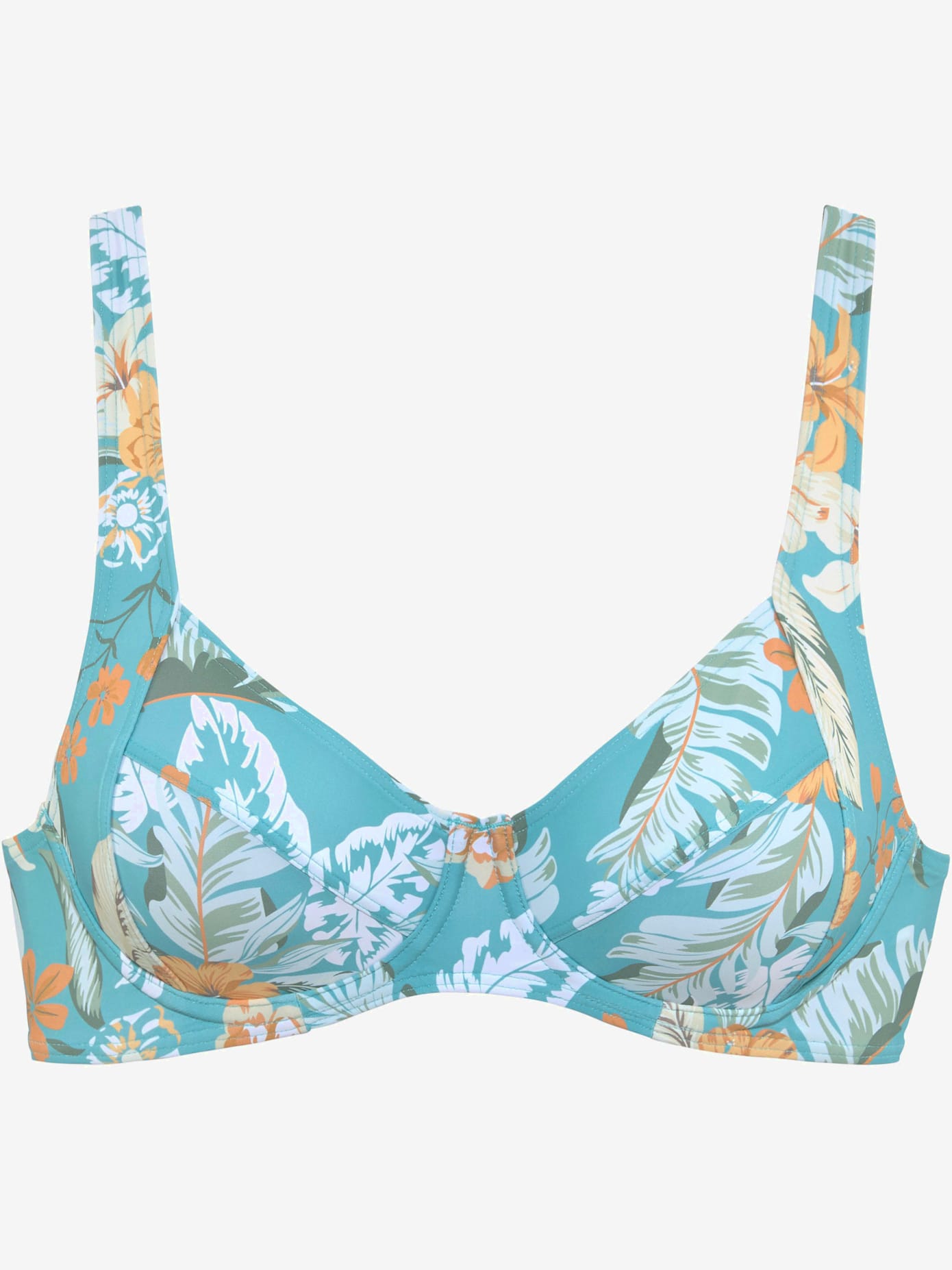 Haut de maillot de bain à armatures imprimé tropical tendance
