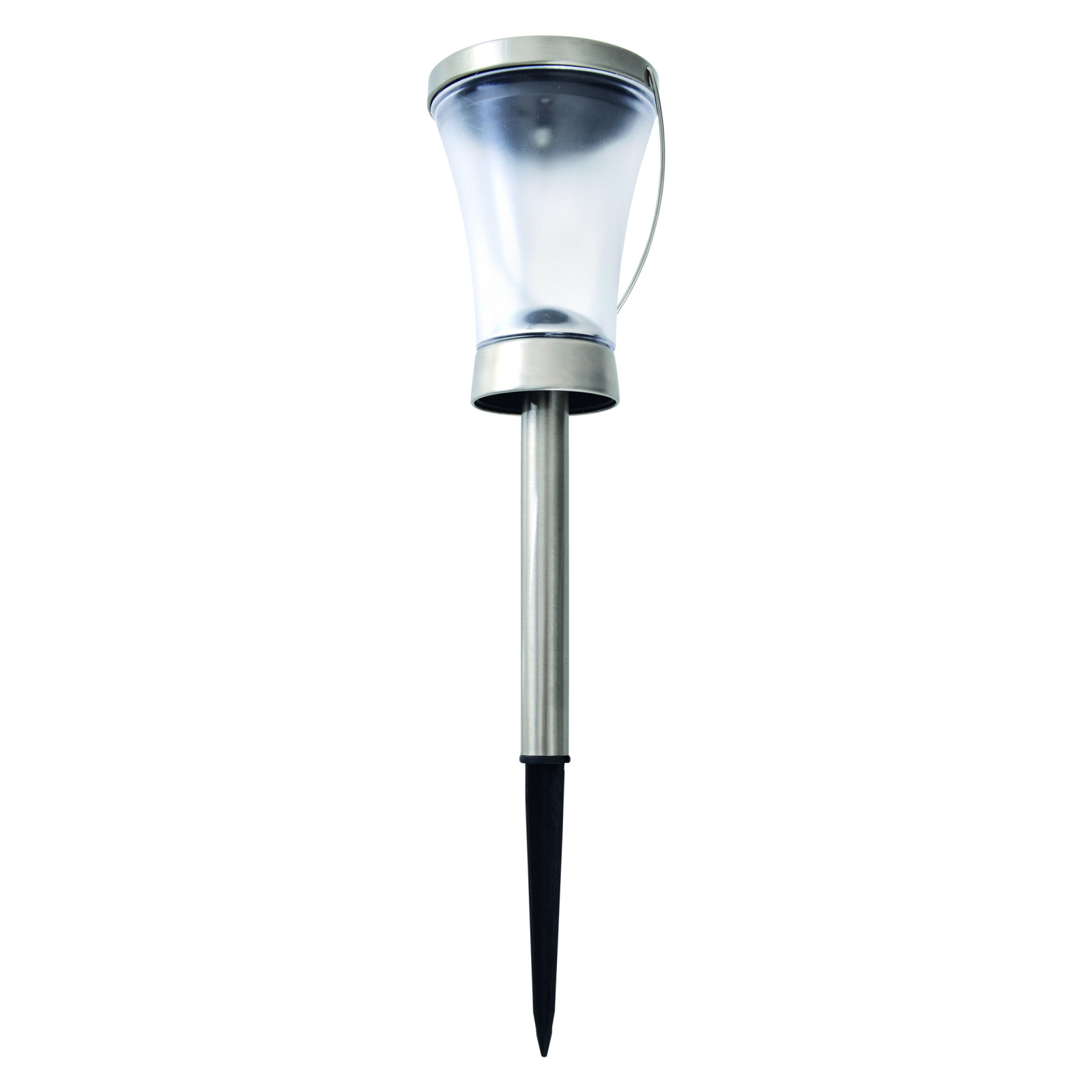2er-Set LED-Solarleuchte - Edelstahl - mit Erdspieß - 39,5 cm