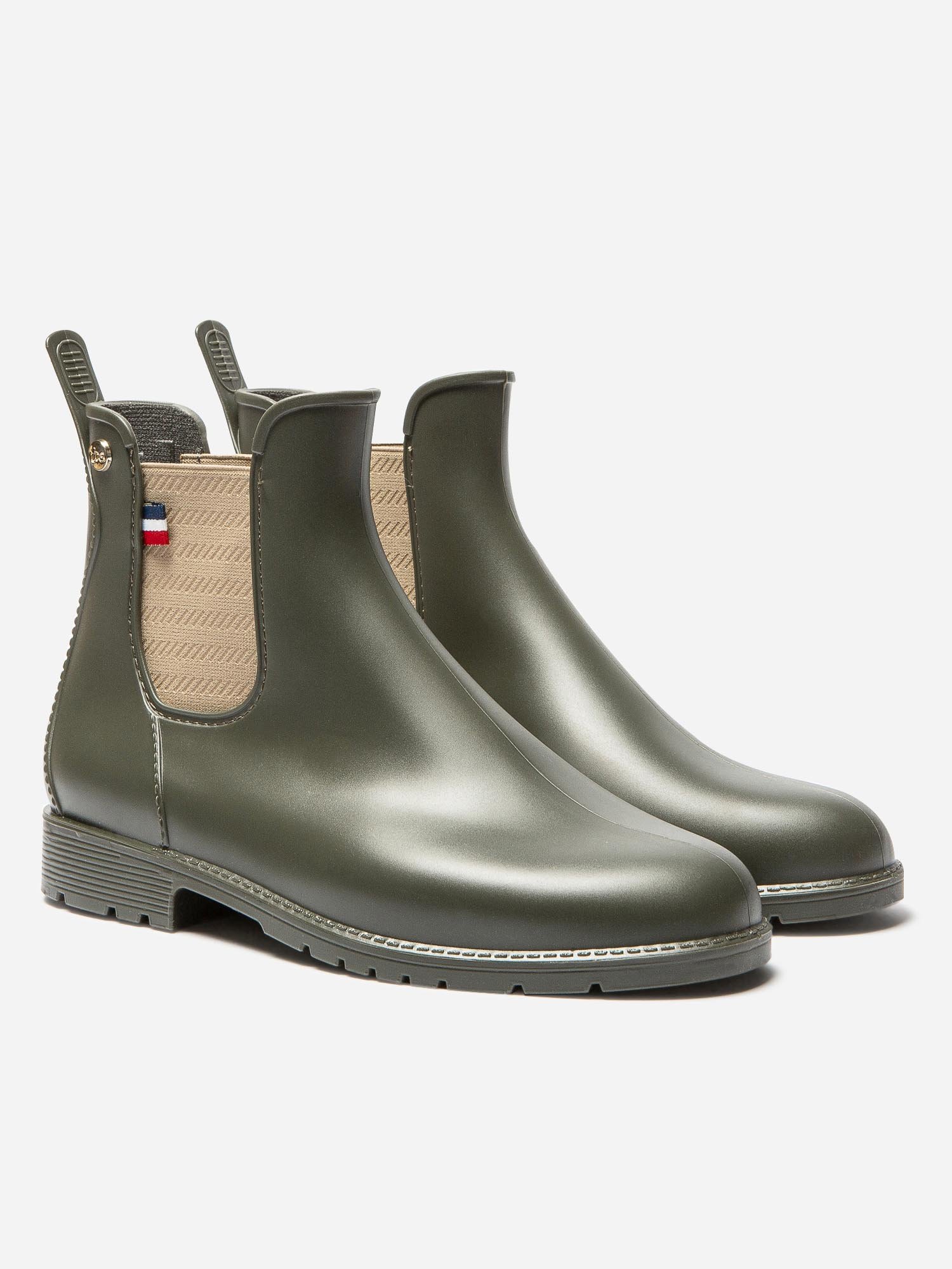 Bottes De Pluie Femme Caoutchouc Vert Kaki