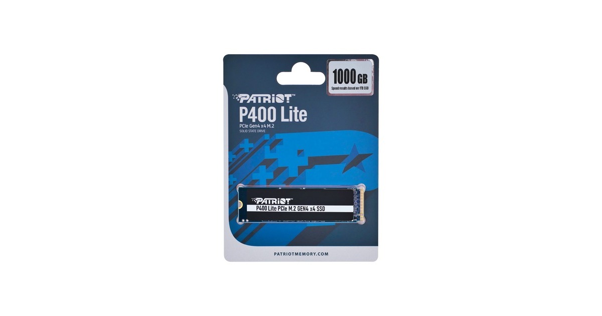 PatriotP400 Lite 1 TB SSD  (Zwart/wit, PCIe 4.0 x4, NVMe 1.4, M.2 2280)