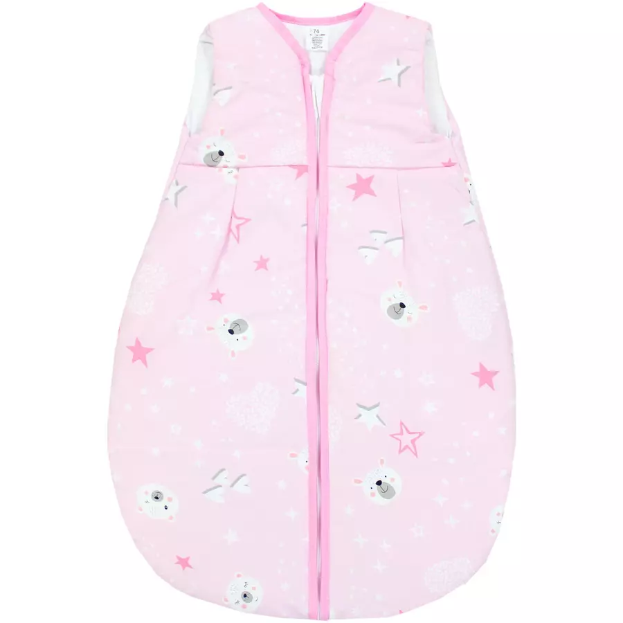 TupTam Baby Ganzjahres Schlafsack ohne Ärmel wattiert rosa