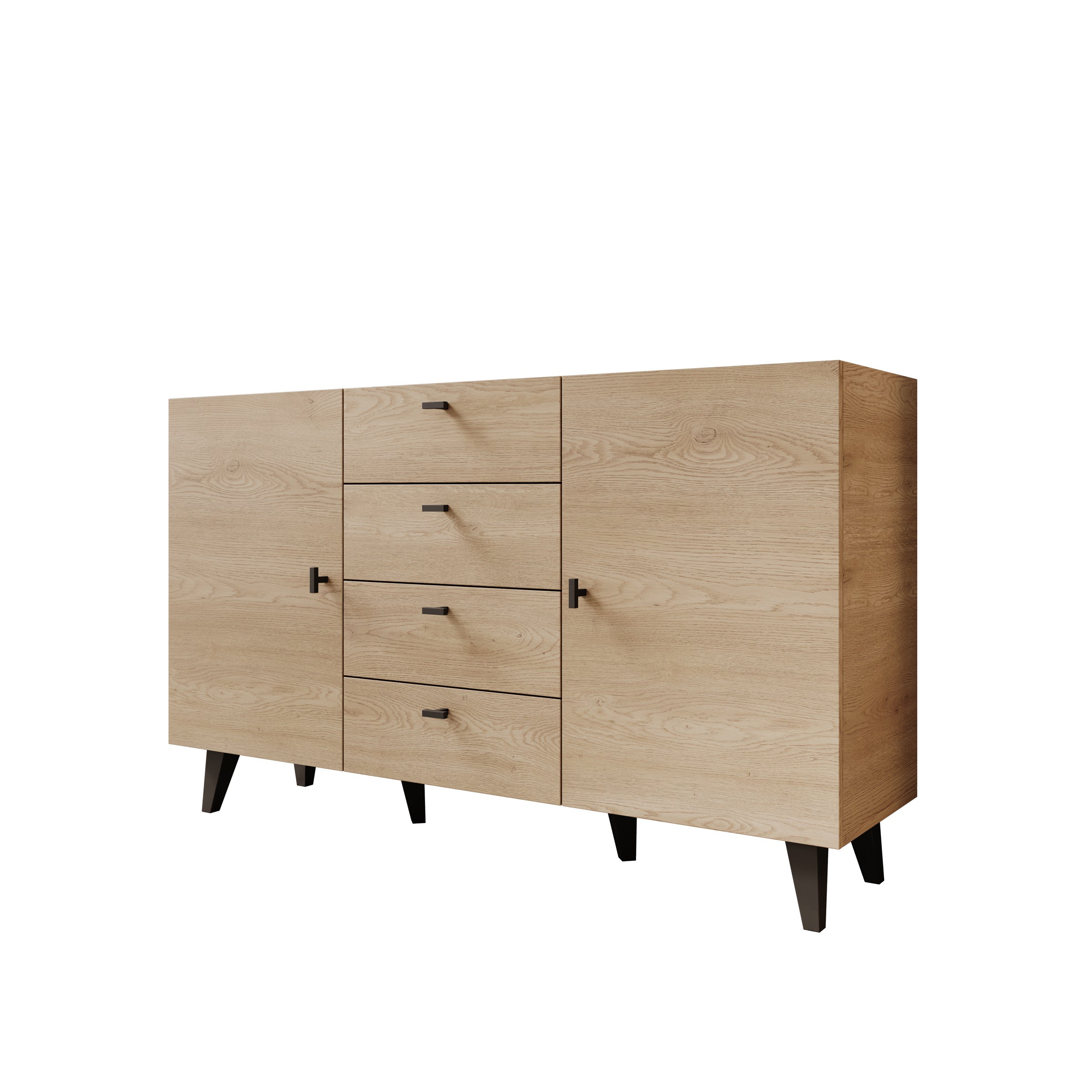 Meubella - Vornas 2 - Dressoir - Eikenpatroon - 151x40x90 cm