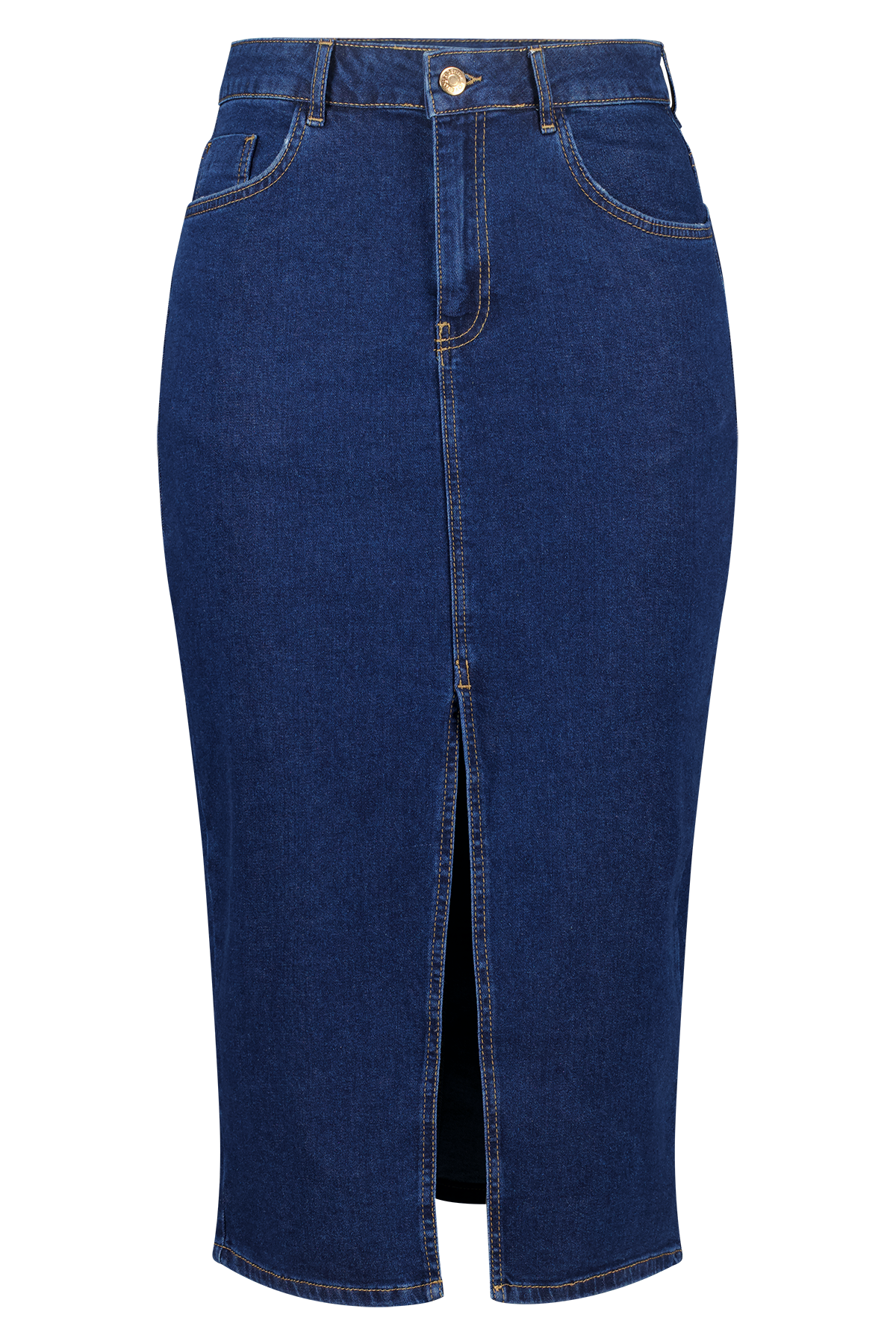 Midi rok denim Rinse Washed Denim