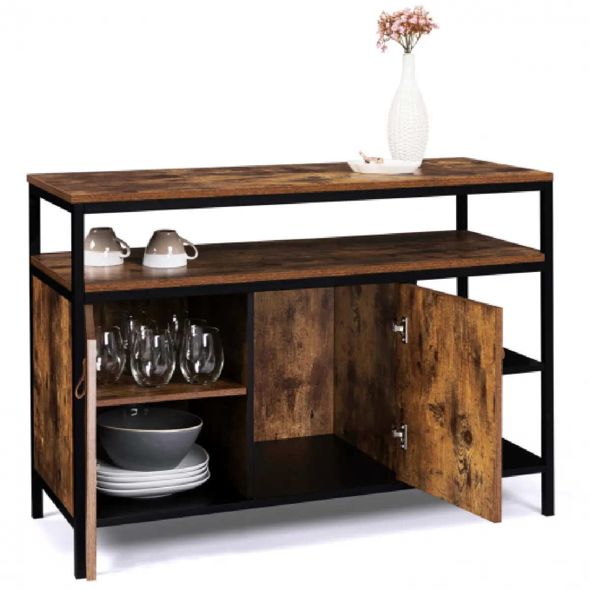Idmarket Buffet CHICAGO 100 cm - Bois/métal
