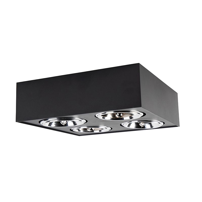 Design spot zwart vierkant 4-lichts - Kaya