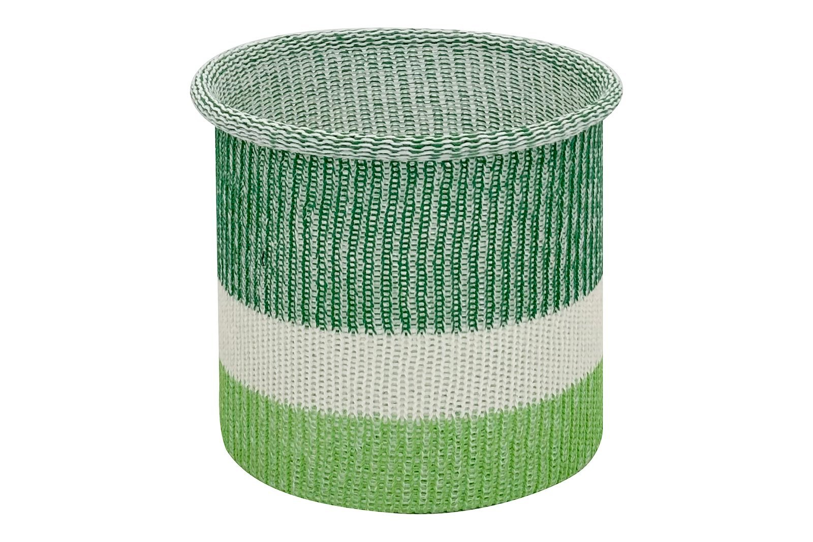 Lila kurv Grønn og hvit Ø27 H25 cm