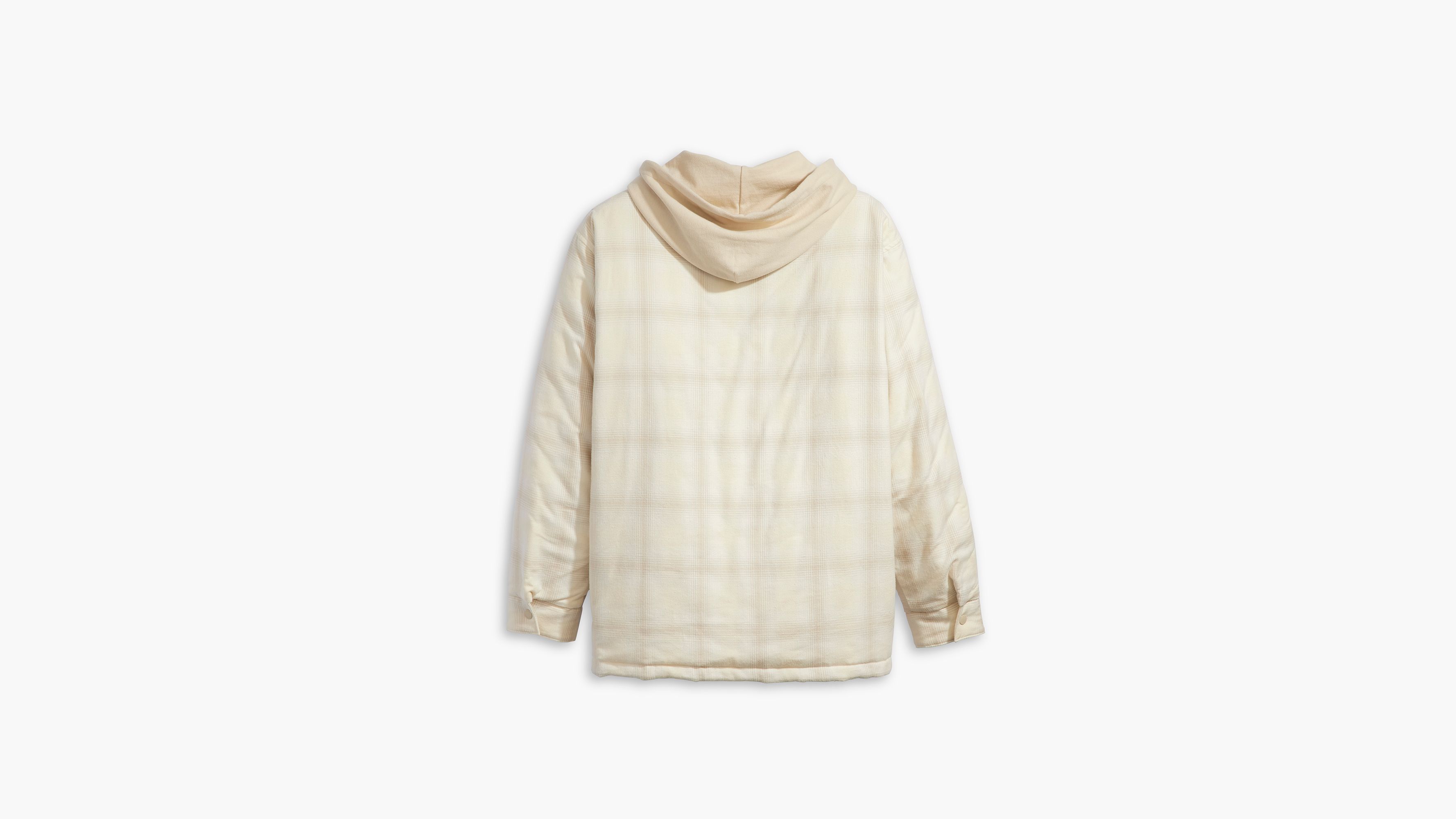 Surchemise Jackson Worker à capuche - Scottie Plaid Turtledove - Blanc