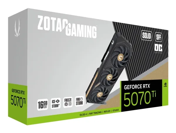 ZOTAC GAMING GeForce RTX 5070 Ti SOLID SFF - OC Edition - grafikkort - GeForce RTX 5070 Ti - 16 GB GDDR7 - PCIe 5.0 x16 - 3 x DisplayPort, HDMI