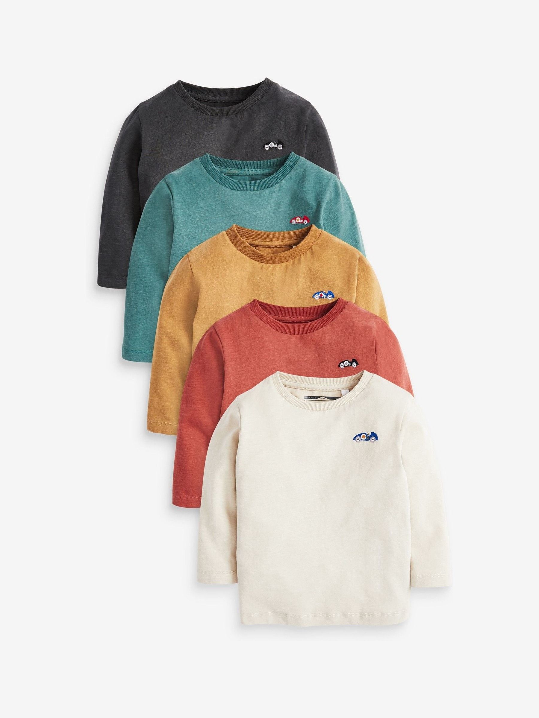 Mineraal - Set van 5 T-shirts met lange mouwen (3 mnd-7 jr)