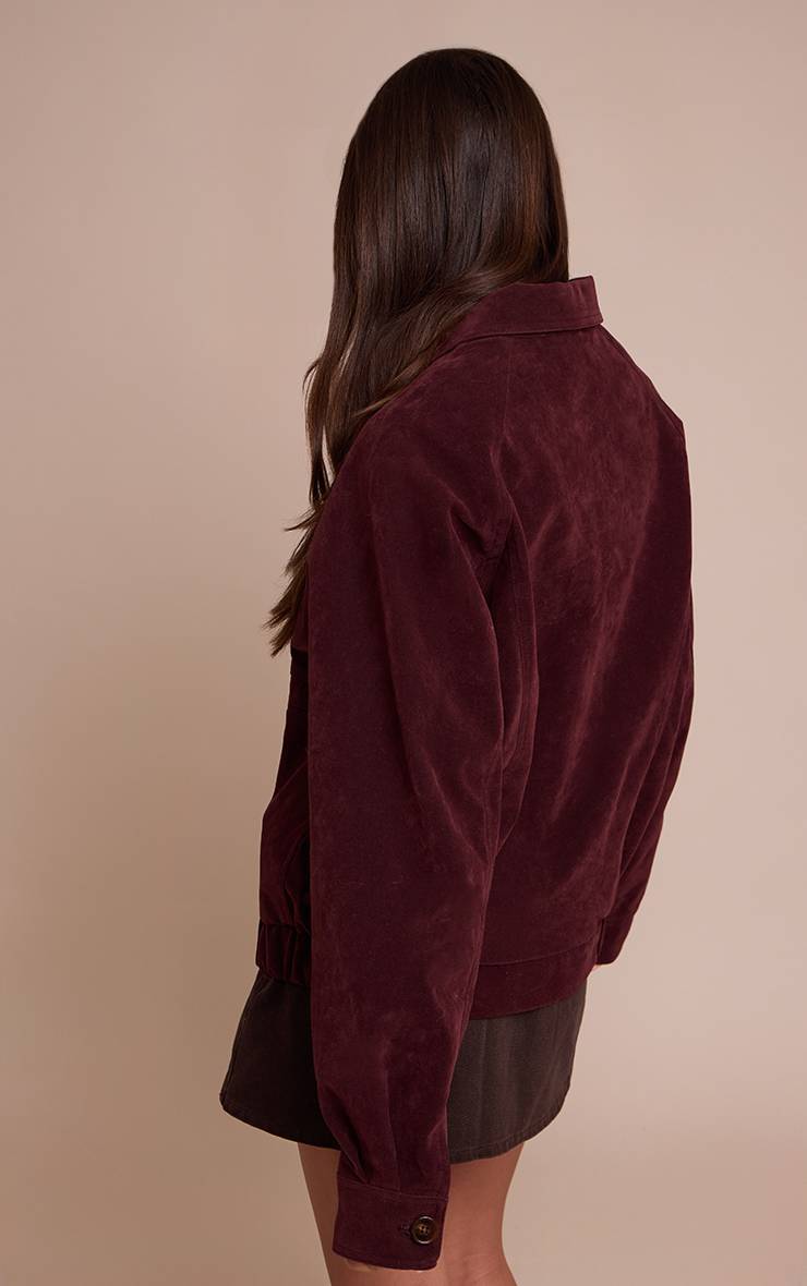 Rouge Bordeaux Veste Oversize En Synthétique