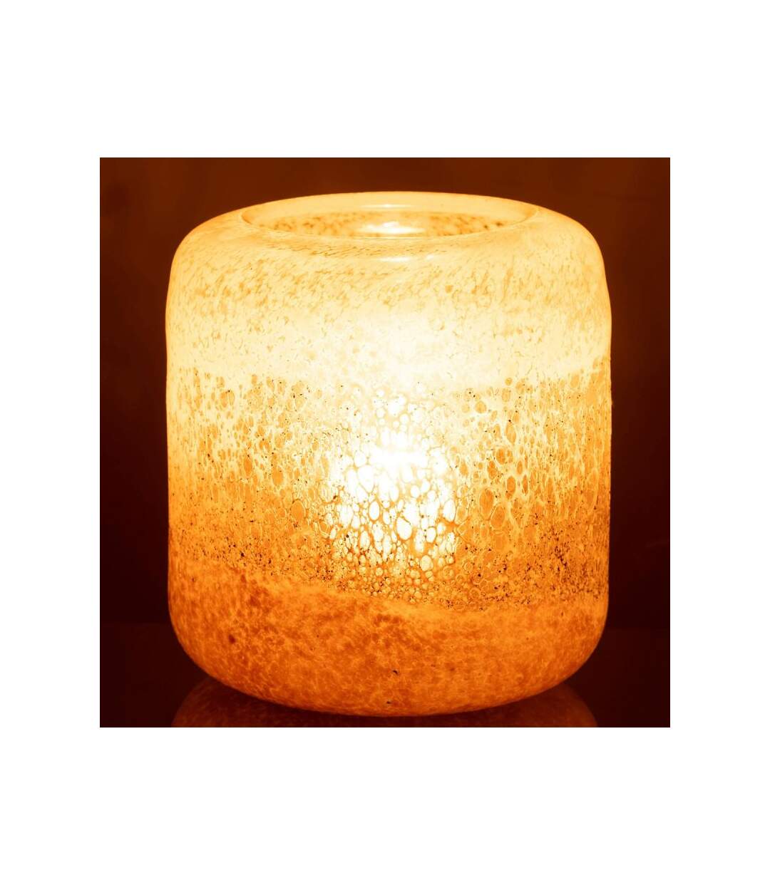 Paris Prix - Photophore En Verre opia 20cm Marron