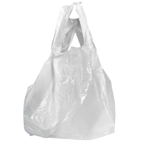 Sac plastique à bretelle PE HD blanc 10µm