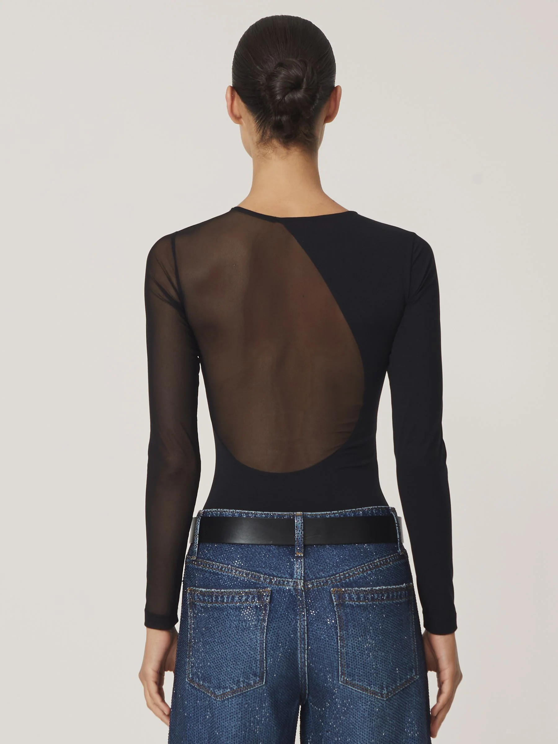 Reiss Evie Mesh Panel Bodysuit