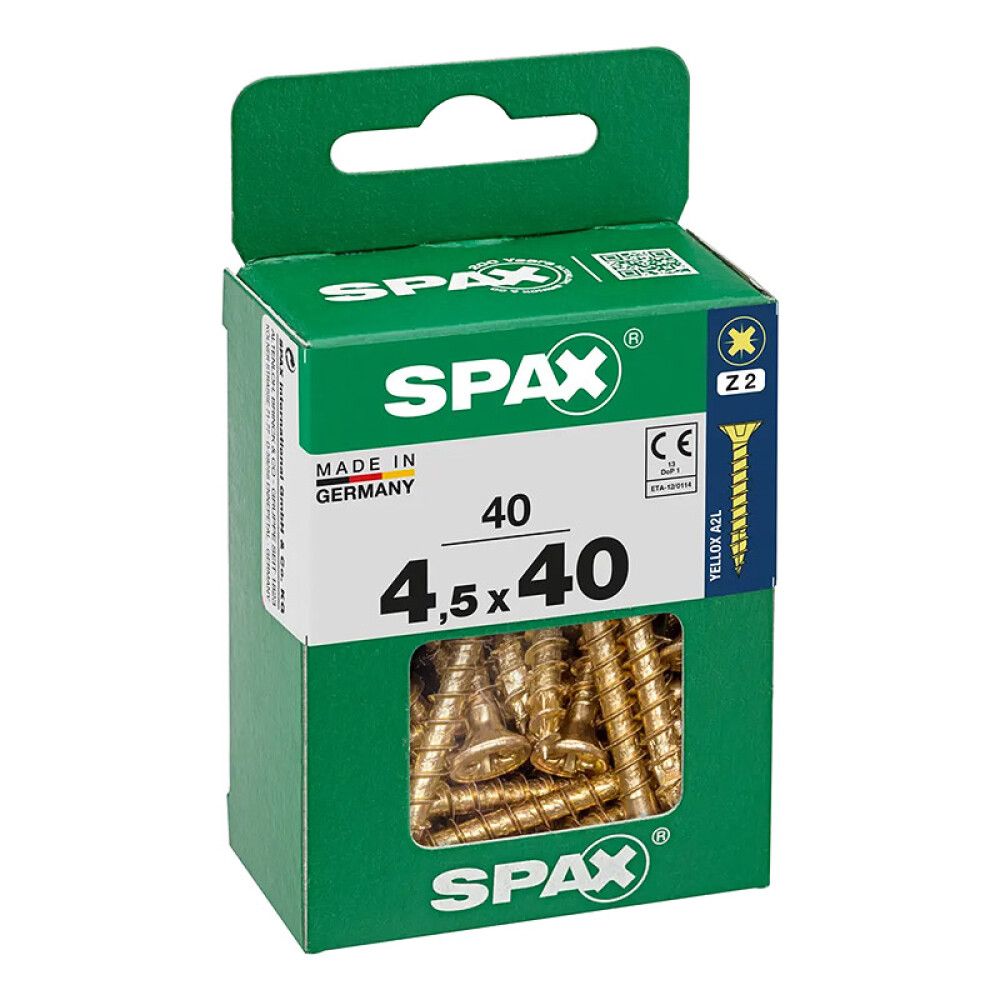 SPAX SENKHODE GUL 4,5X40, M 40 STK