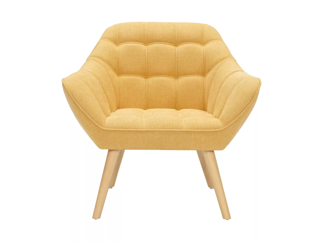 Fauteuil en tissu jaune moutarde CASERTA