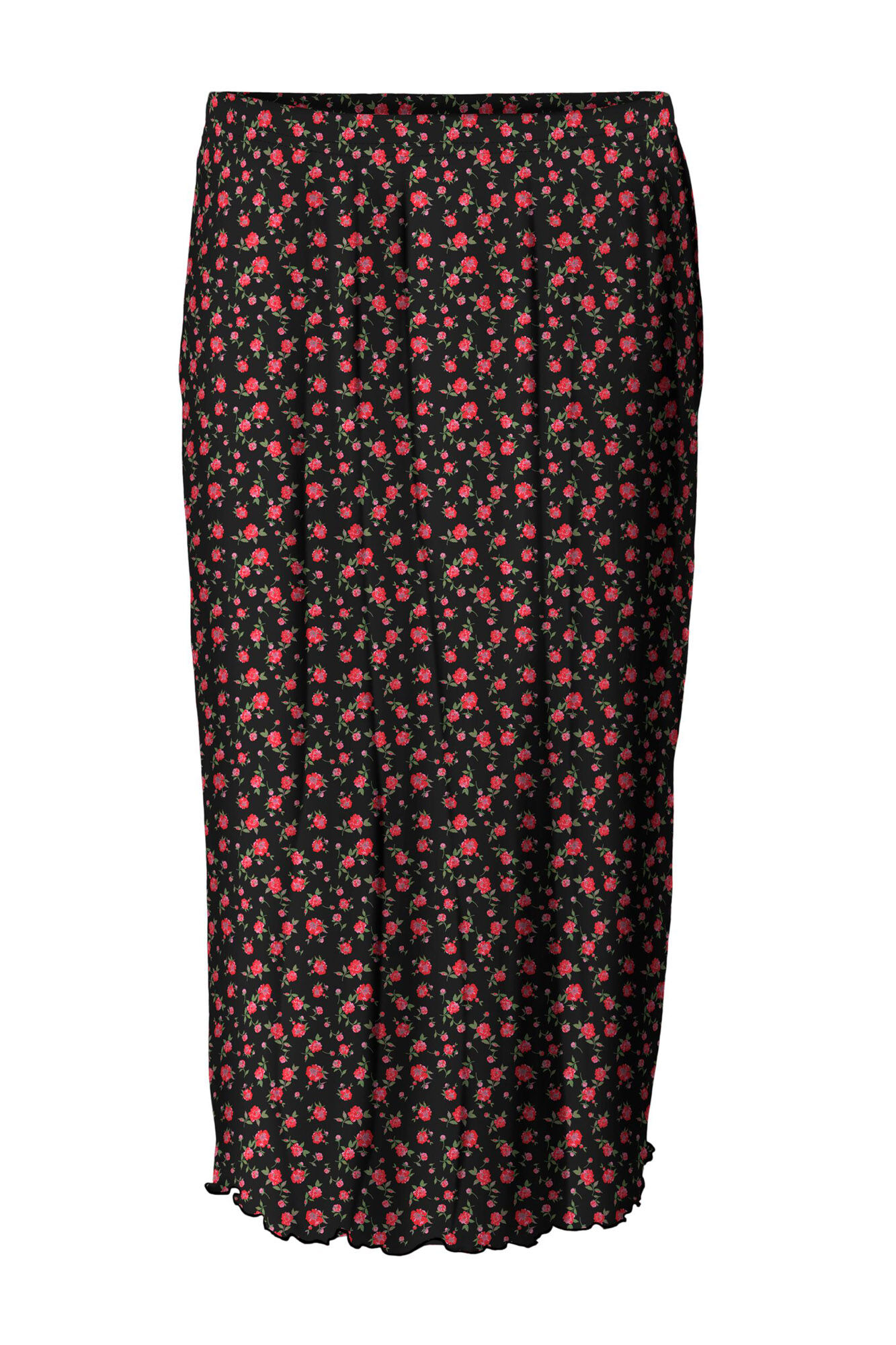 Saia midi estampada - Preta