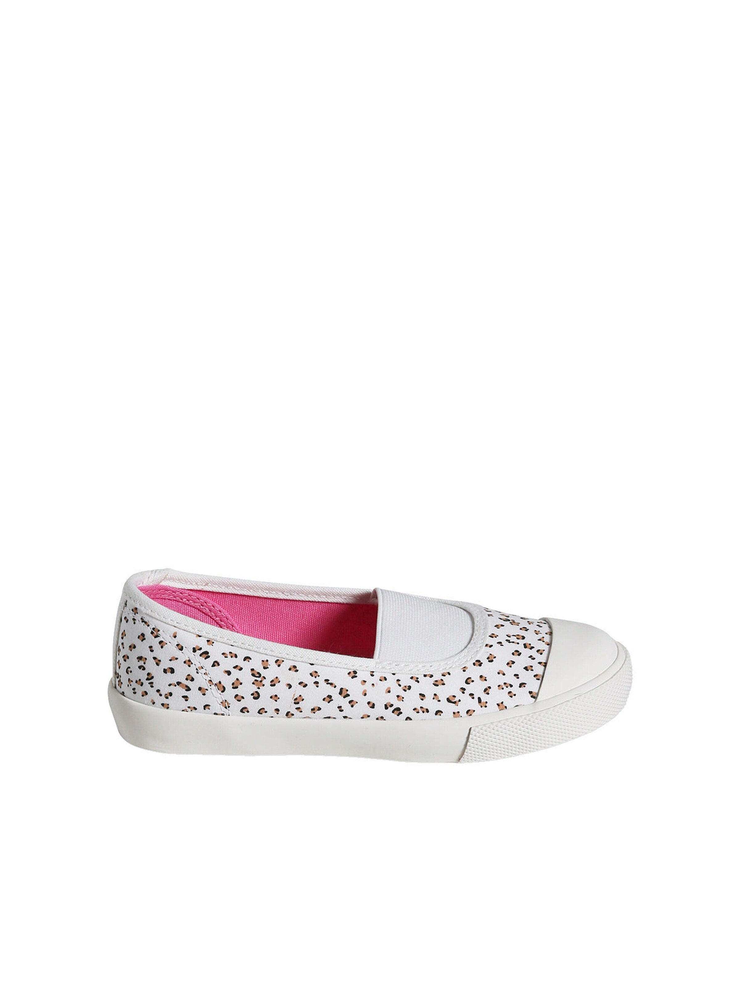 Vertbaudet Mädchen Sneakers mit Gummizug und Anziehtrick weiß/beige leoprint