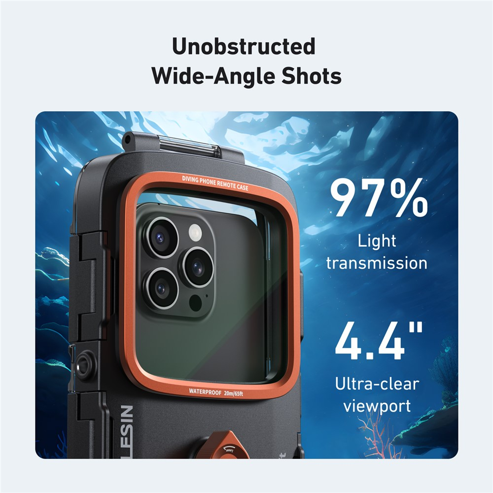 (20m) Unterwasser Taucher Schutz Hülle Wasserfestes Case für iPhone / Samsung - Schwarz / Orange