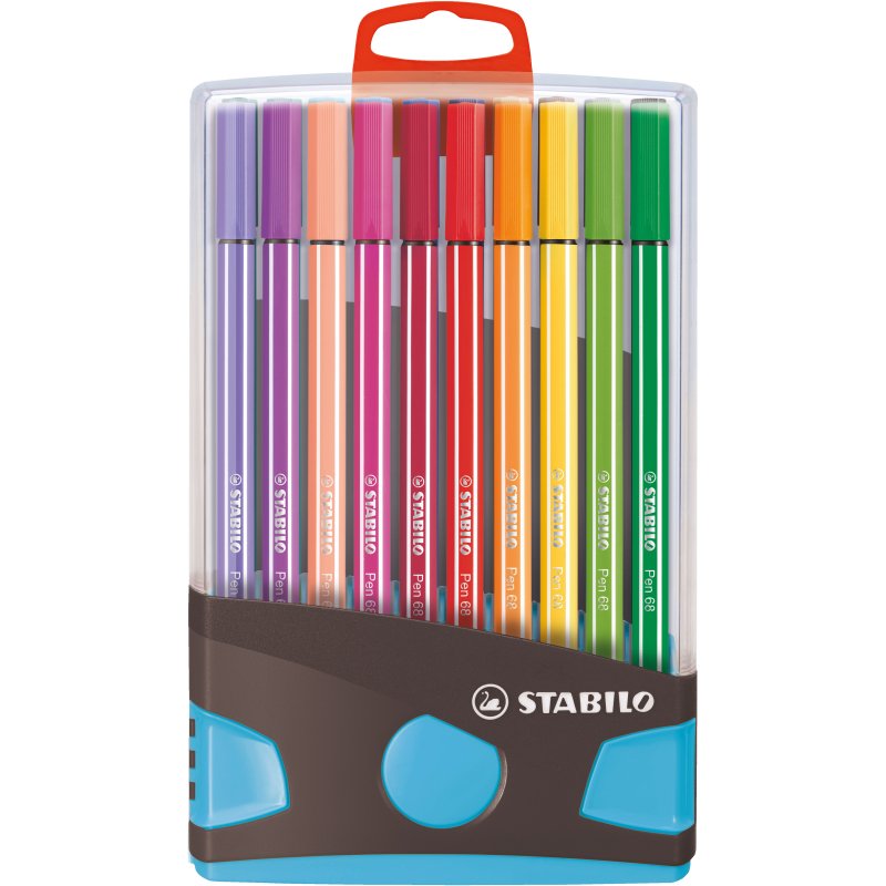 Feutre coloriage stabilo pen 68 encre aquarellable pointe  ogive moyenne robuste color   parade etui chevalet 20