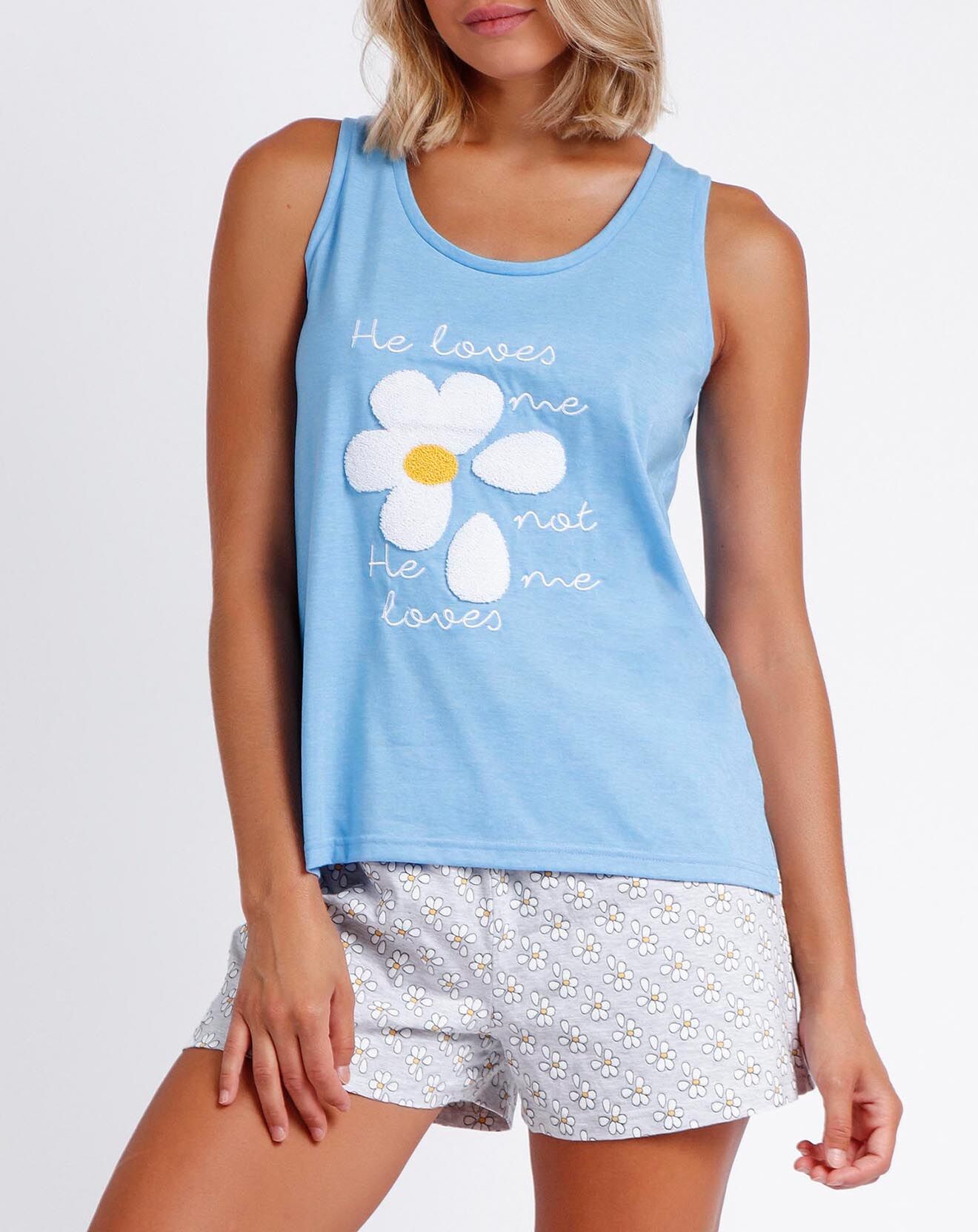 Admas Pyjama débardeur & Short Ingrid bleu