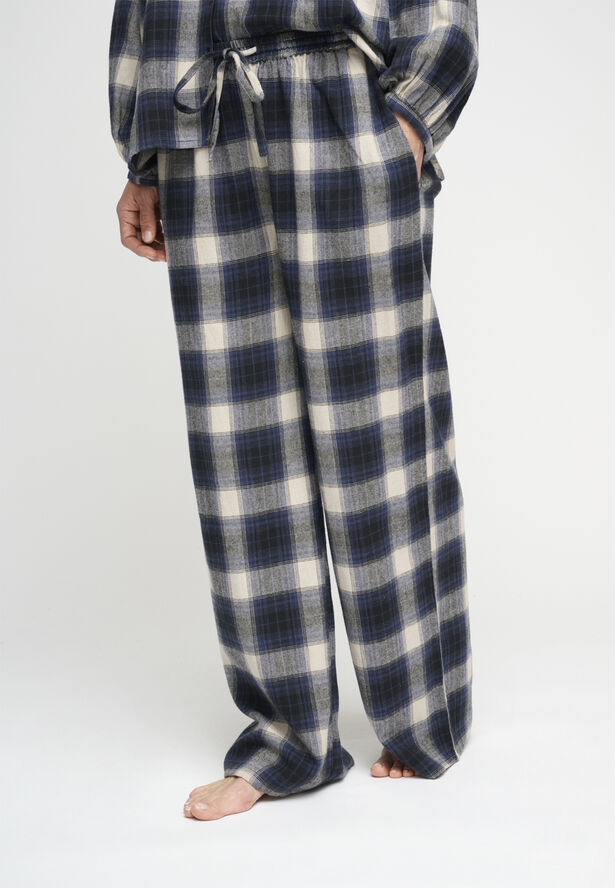 Moshi Moshi Mind slow pants check Blue check