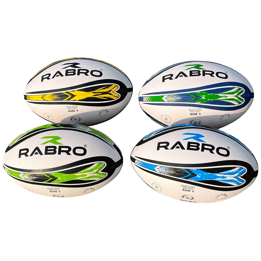 Rabro Rugby-Union-Trainingsbälle, Größe 3, Sortiment