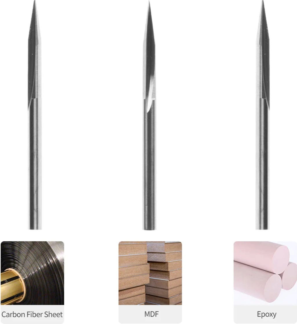Snapmaker  Straight Groove V-Bits 3er-Set    Für Präzisions- und Detailarbeiten