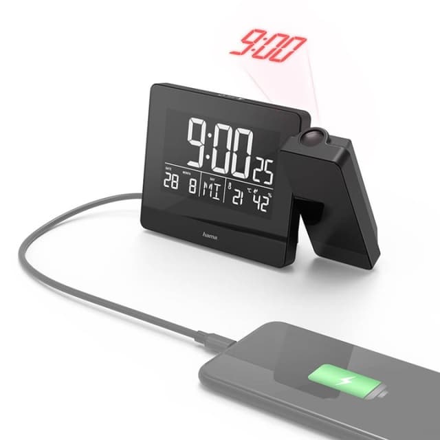 Hama Vækkeur Projektion Plus Charge Sort