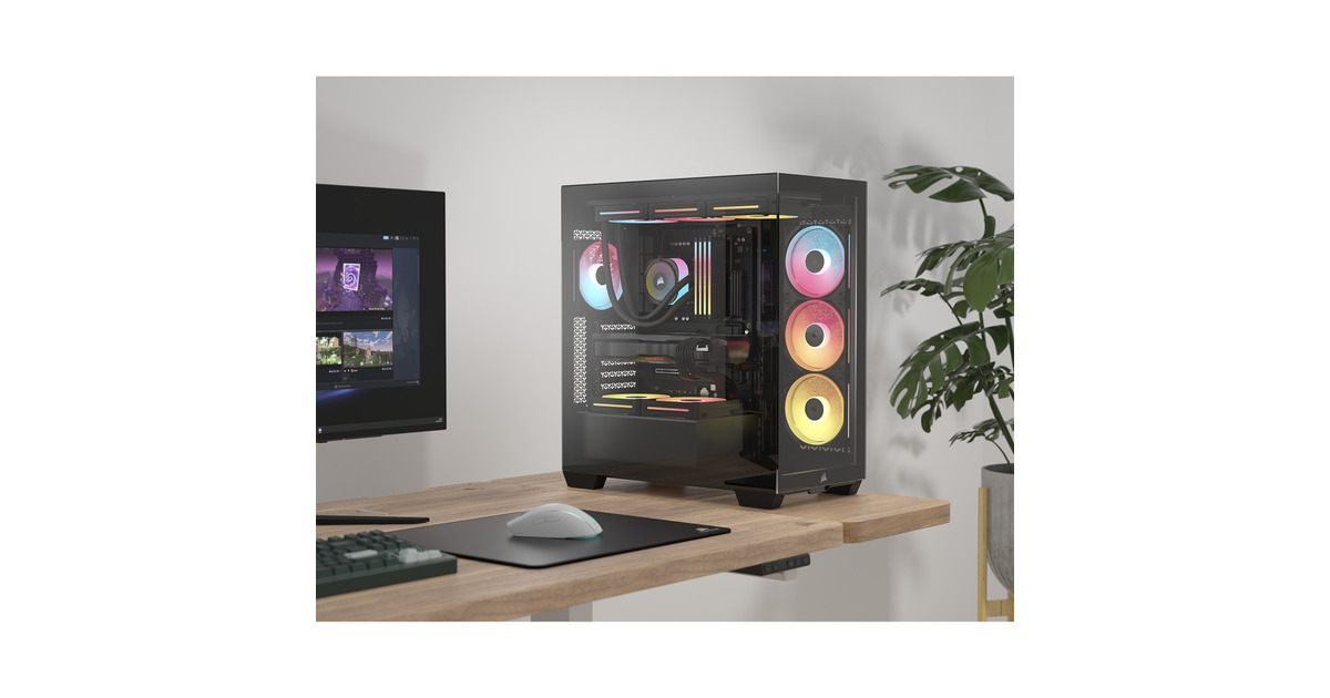 Corsair3500X LX-R RGB iCUE LINK midi tower behuizing  (Zwart | 2x USB-A | 1x USB-C | Tempered Glass)