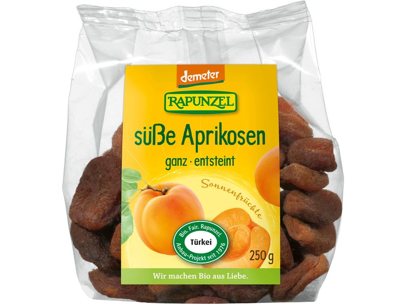 Rapunzel Bio Demeter Aprikosen ganz süss 250 g Getrocknete Bio Aprikosen mit süssem Geschmack