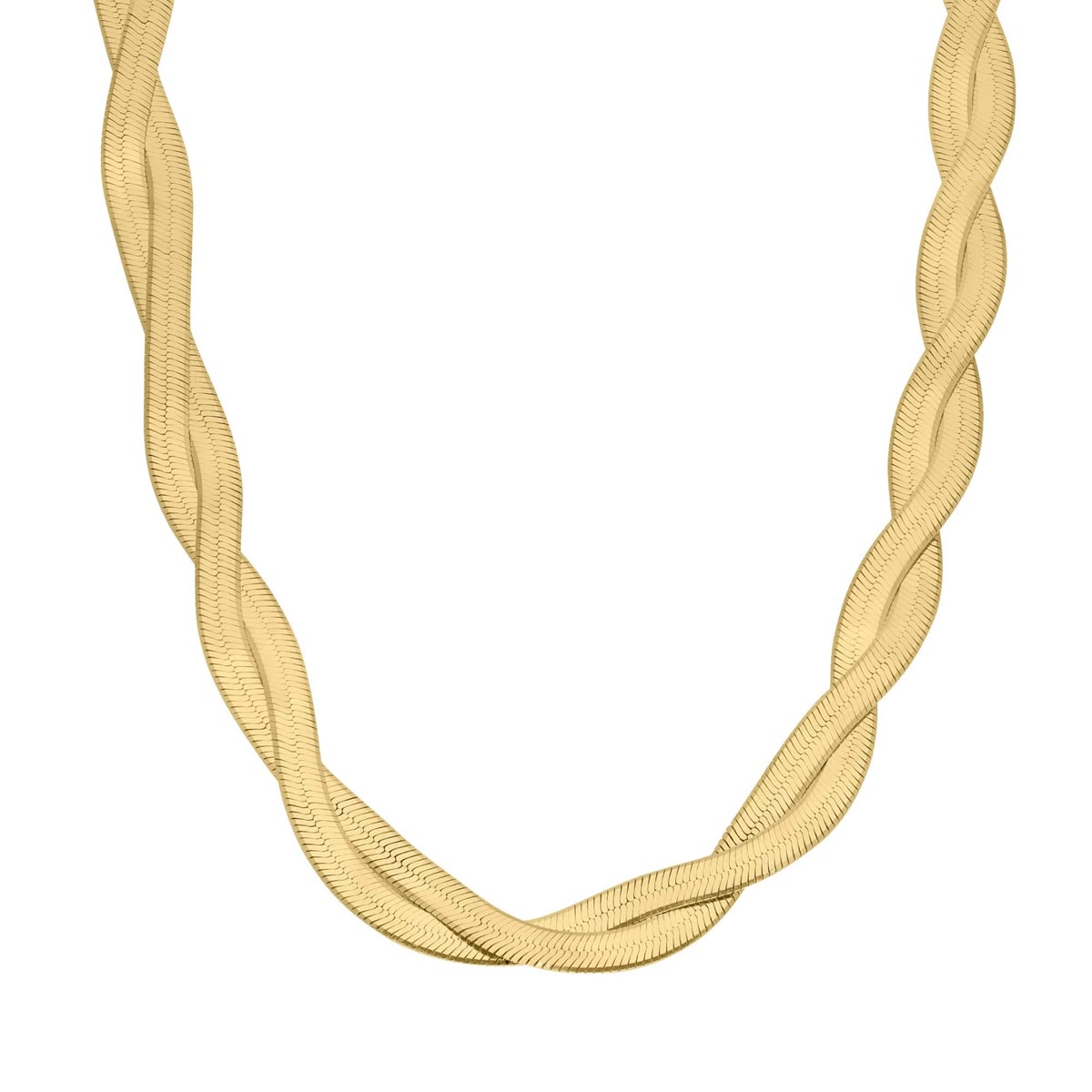 Collier Argent Doré Doubles Mailles Serpentine
