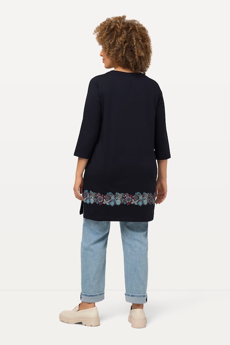 Shirt, Zierbänder, A-Linie, V-Ausschnitt, 3/4-Arm