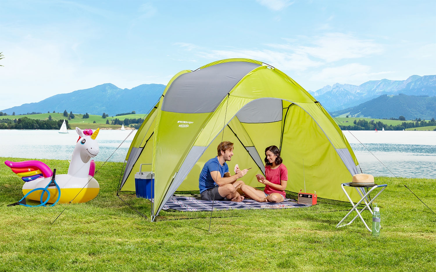 Berger Leichter Pavillon mit UV Schutz Bologna Grün