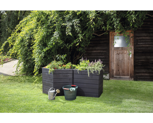 Klassieke verhoogde tuinbak GARANTIA ERGO Vario 3 incl. Flora waterbesparend systeem 110 x 175 x 75 cm hout