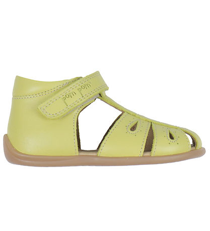 Pom Pom Sandalen - Starter-Drops Klettband - Light Lemon