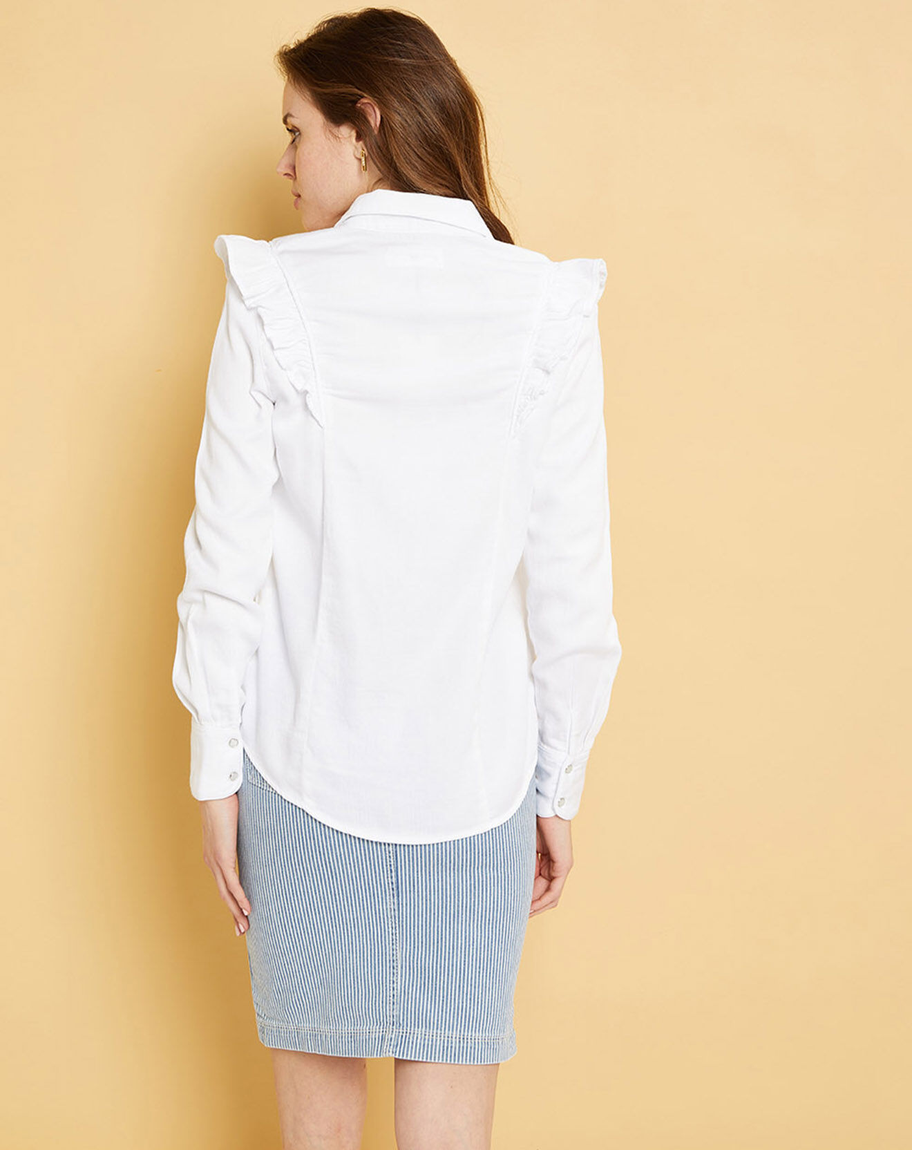 Acquaverde Chemise en jean Natural Gilda blanche