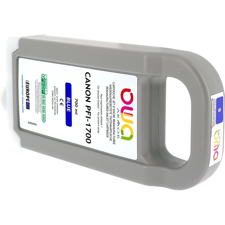 Cartouche d'encre traceur remanufacturée OWA - standard - Bleu - pour CANON PFI-1700 B