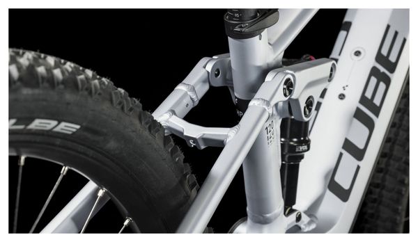 VTT Électrique Tout-Suspendu Cube Stereo Hybrid 120 Race 750 Shimano Deore XT 12V 750 Wh 29'' Argent Polar 2024
